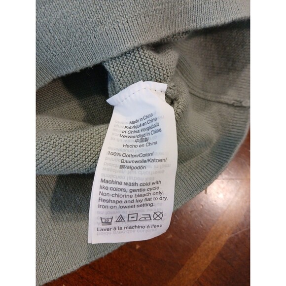 J Crew Sweatshirt Womens XL Mint Green Crew Neck Pullover Waffleknit Lightweight - Picture 12 of 12